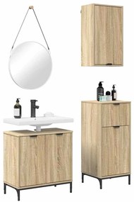 vidaXL Σετ Επίπλων Μπάνιου με ράφι 3 pcs Sonoma Δρυς 39.5 x 36 x 88 εκ