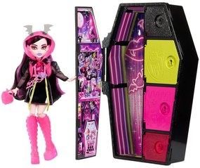 Κούκλα Monster High HNF78 Skulltimate Secrets Neon Frights Draculaura Fuchsia-Black Mattel