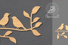 Σετ των 2 Intra απο ξύλο plywood 3mm-4mm πάχος - Διακόσμηση Couple Bird Cut Laser 1 Δίασταση 20x20 cm INTRAFABR-116548949