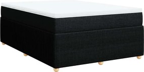 vidaXL Κρεβάτι Boxspring με Στρώμα Μαύρο 140x190 εκ. Υφασμάτινο