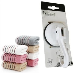 Γάντζος πετσέτας με βεντούζα λευκός BATHLUX 90203 BathLux