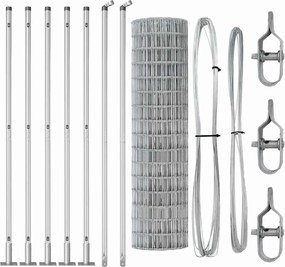 vidaXL Τεντώτο με στήριγμα Ασημί 1,2 x 10 m Ατσάλι