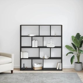 vidaXL Βιβλιοθήκη Μαύρη δρυς 132 x 29 x 141.5 εκ. Επεξεργασμένο ξύλο