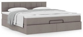 vidaXL Οθωμανικό κρεβάτι με στρώμα Taupe 180x200cm ύφασμα