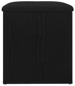 vidaXL Παγκάκι Αποθήκευσης Μαύρος Δρυός 42x42x45 εκ. Μασίφ Ξύλο
