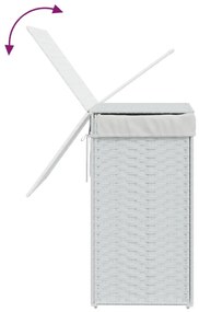 vidaXL Καλάθι Πλυντηρίου με Καπάκι Λευκό 46x33x60 εκ. Συνθετικό Ρατάν