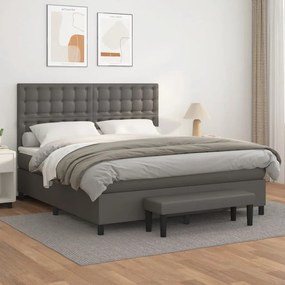 ΚΡΕΒΑΤΙ BOXSPRING ΜΕ ΣΤΡΩΜΑ ΓΚΡΙ 160X200ΕΚ. ΑΠΟ ΣΥΝΘΕΤΙΚΟ ΔΕΡΜΑ 3137675