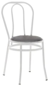 Vienna chair I pu black-metal white 40x47x85 εκ.