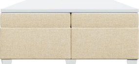 vidaXL Κρεβάτι Boxspring με Στρώμα Κρεμ 200x200 εκ. Υφασμάτινο