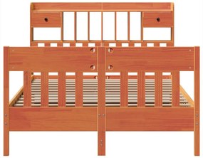 vidaXL Σκελετός Κρεβατιού Χωρίς Στρώμα Καφέ 140x190 Μασίφ Ξύλο Πεύκου