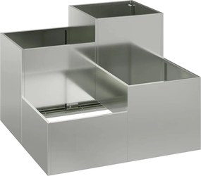 vidaXL Γλάστρα Κήπου Ασημί 80 x 80 x 60 εκ. Γαλβανισμένος χάλυβας
