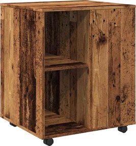 vidaXL Ντουλάπι Τροχήλατο Όψη Παλαιού Ξύλου 60x53x72 εκ. Επεξεργ. Ξύλο