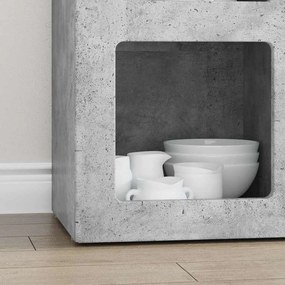 vidaXL Πλαϊνό γραφείο ELST Σκυρόδεμα Γκρι 59 x 35 x 80.5 εκ.