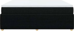 vidaXL Κρεβάτι Boxspring με Στρώμα Μαύρο 180x200 εκ. Υφασμάτινο