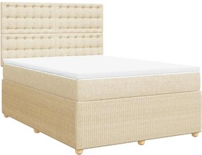 vidaXL Κρεβάτι Boxspring με Στρώμα Κρεμ 160x200 εκ. Υφασμάτινο