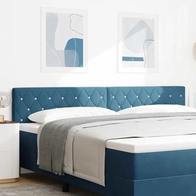 vidaXL LED Κεφαλάρι με Κρύσταλλο και Πάτημα σε Σκούρο Μπλε 100 εκ Βελούδο