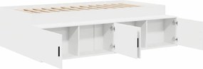 vidaXL Σκελετός Κρεβατιού Λευκό 100 x 200 cm Επεξεργασμένο Ξύλο