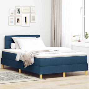 vidaXL Κρεβάτι με Στρώμα Μπλε 120x200 εκ. Ύφασμα