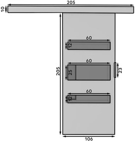 Συρόμενη πόρτα Lenses-Wenge-Μήκος: 106 εκ.