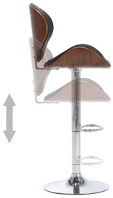 vidaXL Σκαμπό Μπαρ Μαύρο από Συνθετικό Δέρμα