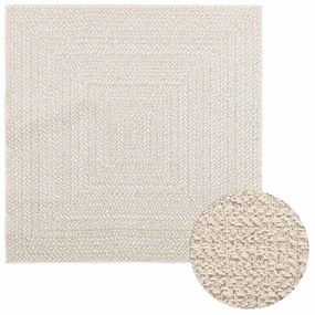 Χαλί ZIZUR Κρεμ Όψη Γιούτας Εσωτ. & Εξωτ. Χώρου 120x120 εκ.