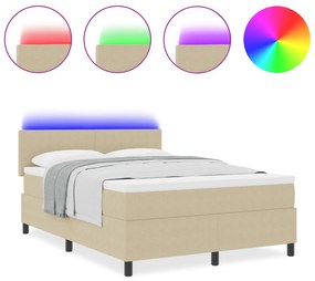 vidaXL Κρεβάτι με Σπαστό και LED Φωτισμό Πράσινο Γκρι 140x200 εκ. Ύφασμα Βελούδου