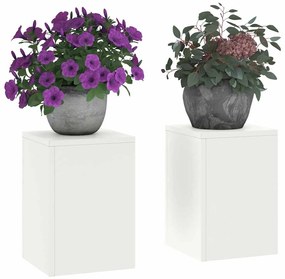 vidaXL κόμβος εξωτερικών φυτών , 2 τμχ, Λευκό, 24x24x35 εκ., Ατσάλι