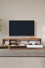 Έπιπλο Τηλεόρασης Καρυδί / Λευκό DAGE 160x35x18