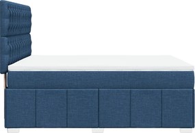 vidaXL Κρεβάτι Boxspring με Στρώμα Μπλε 140x200 εκ. Υφασμάτινο