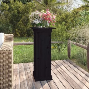 vidaXL Βάση Λουλουδιών Γκρι 40x40x90 εκ. από Μασίφ Ξύλο Πεύκου