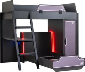Stewehome Κρεβάτι κουκέτα με γραφείο και ντουλάπα