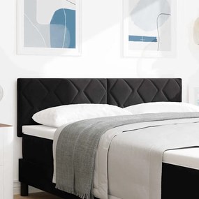 vidaXL LED κεφαλάρι Μαύρο 160 cm Βελούδο