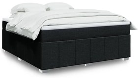 vidaXL Κρεβάτι Boxspring με Στρώμα Μαύρο 180x200 εκ. Υφασμάτινο