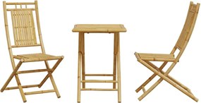 vidaXL Σετ Επίπλων Bistro 3 Τεμαχίων από Μπαμπού