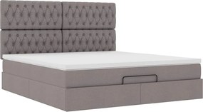 vidaXL Οθωμανικό κρεβάτι με στρώμα Taupe 180x200cm ύφασμα
