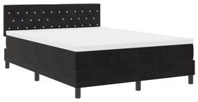 vidaXL Κρεβάτι Box Spring με Στρώμα Μαύρο 140x200 εκ Βελούδο