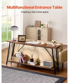 VEVOR Narrow Console Sofa Table Couch Table 2-Tier for Entryway &amp; Living Room