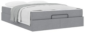 vidaXL Σκελετός Κρεβατιού Ανοιχτό γκρι 140 x 190 cm ύφασμα