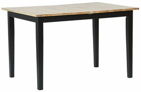 Τραπέζι Berwyn 1012, Ανοιχτό χρώμα ξύλου, Μαύρο, 74x80x120cm, 26 kg, Επιμήκυνση, Ξύλο, Ξύλο: Καουτσούκ | Epipla1.gr