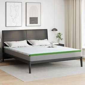 vidaXL Στρώμα επικάλυψης Λευκό και Πράσινο 200 x 200 cm
