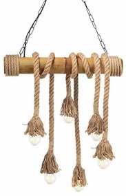 Φωτιστικό Οροφής Πολύφωτο Aca Merlin 932906BBR Bamboo/Rope