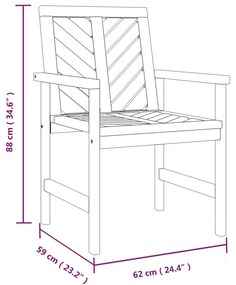 vidaXL Σαλόνι Κήπου Σετ 3 Τεμαχίων από Μασίφ Ξύλο Ακακίας