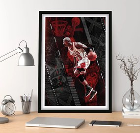 Πόστερ &amp; Κάδρο Michael Jordan SNK240 40x50cm Μαύρο Ξύλινο Κάδρο (με πόστερ)