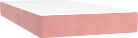 vidaXL Κρεβάτι Boxspring με Στρώμα Ροζ 120x190 εκ. Βελούδινο