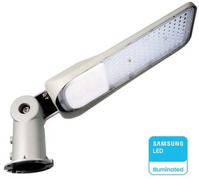 Φωτιστικό Δρόμου LED SLIM 50W 100° 5000lm IP65 Samsung Chip με Αισθητήρα Μέρας-Νύχτας Ψυχρό Λευκό Γκρι 20433 VTAC-20433-Γκρι 20433
