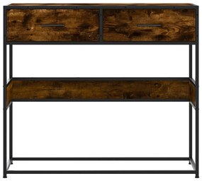 vidaXL Τραπέζι Κονσόλα Καπνιστή Δρυς 90x35x80 εκ. Επεξεργασμένο Ξύλο