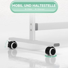 HOMCOM Πίνακας Λευκός, 120 x 90 cm, μαγνητικός, περιστρεφόμενος, κινητός, περιλαμβάνει μαρκαδόρο &amp; σφουγγάρι, μεταλλικό πλαίσιο, Λευκό