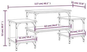 Έπιπλο Τηλεόρασης Μαύρο 117 x 35 x 52 εκ. Επεξεργασμένο Ξύλο - Μαύρο