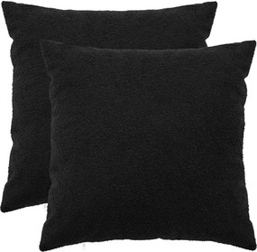 vidaXL Κάλυμμα Μαξιλαριού 2 pcs HEERLEN Μαύρο 60 x 60 cm Μπουκλέ