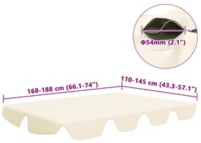 vidaXL Πανί Ανταλλακτικό για Κούνια Κήπου Κρεμ 188/168 x 145/110 εκ.